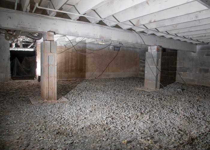 The crawl space of a house in Elkhart